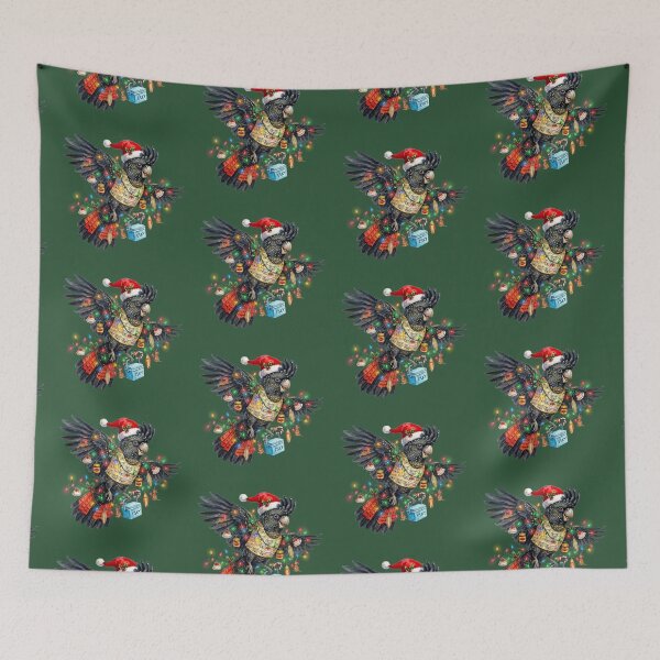 Item preview, Cute Black Cockatoo Christmas – Bush Green Aussie Holiday Art designed and sold by Wennebabs.