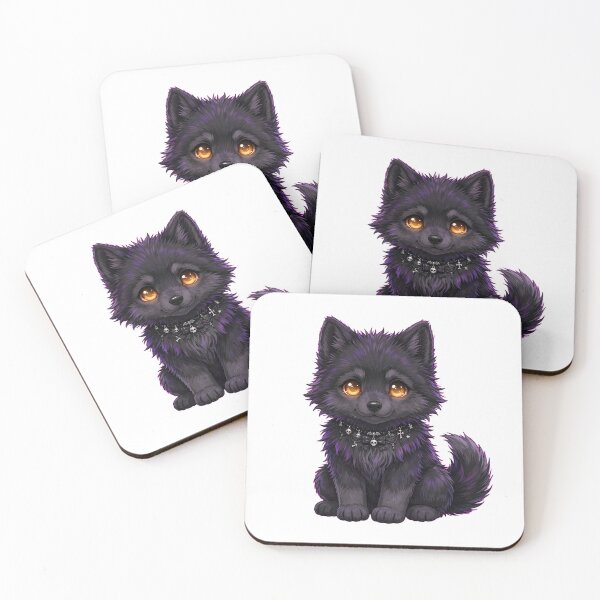 Item preview, Black kawaii wolf designed and sold by Goth Pets .