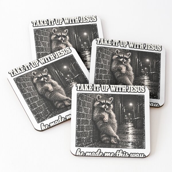Item preview, Take It Up With Jesus Raccoon Humor designed and sold by KireVeronica.