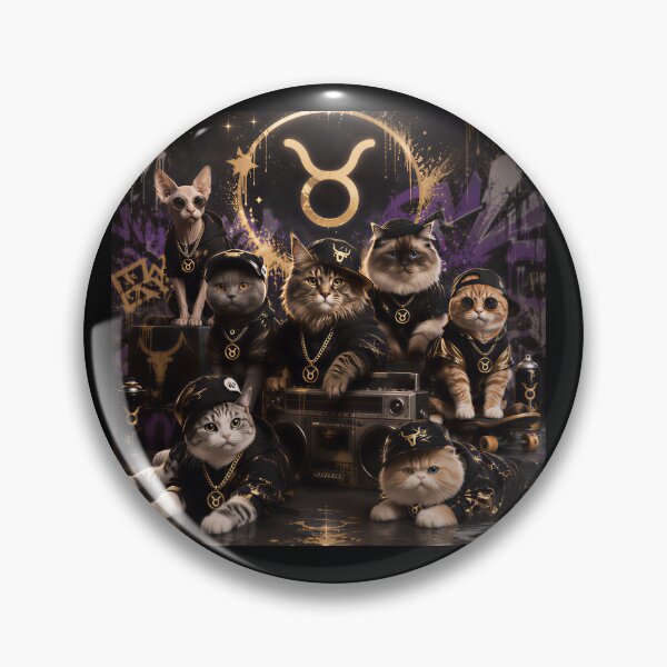 Item preview, Taurus Cats Gang Zodiac Gold Hip Hop Streetwearา designed and sold by Soluna Studio.