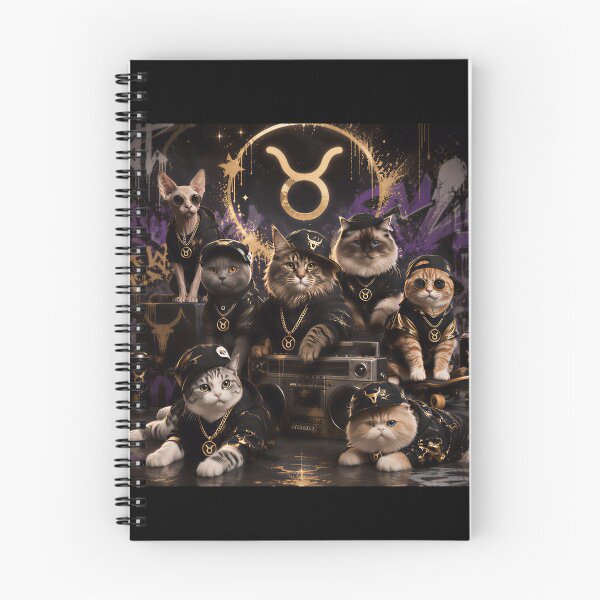 Item preview, Taurus Cats Gang Zodiac Gold Hip Hop Streetwearา designed and sold by Soluna Studio.