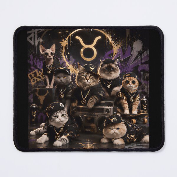 Item preview, Taurus Cats Gang Zodiac Gold Hip Hop Streetwearา designed and sold by Soluna Studio.