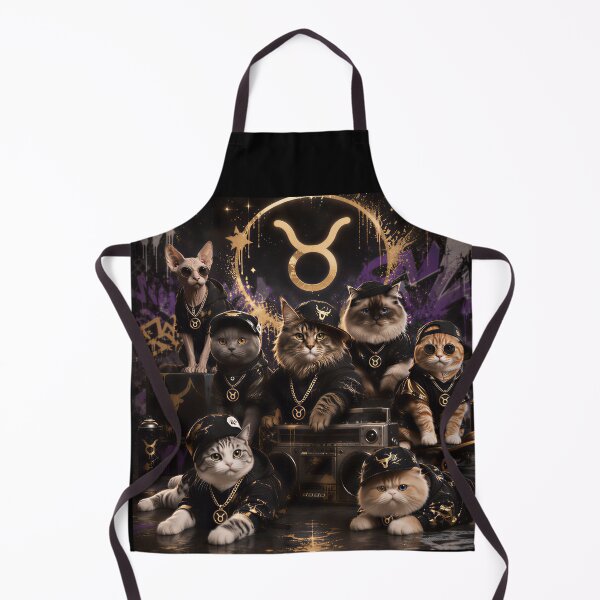 Item preview, Taurus Cats Gang Zodiac Gold Hip Hop Streetwearา designed and sold by Soluna Studio.