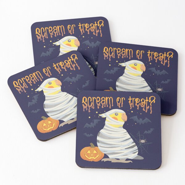Item preview, Illustration of a Cockatiel Mummy "Scream or Treat?" designed and sold by FandomizedRose.