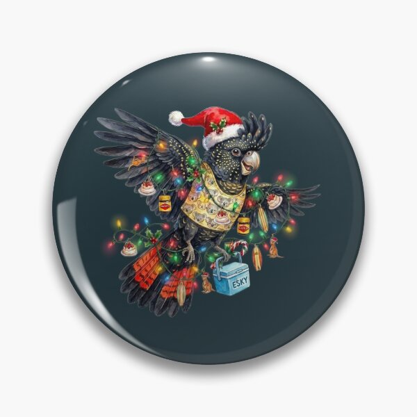 Item preview, Cute Black Cockatoo Christmas – Deep Ocean Teal Holiday Art designed and sold by Wennebabs.