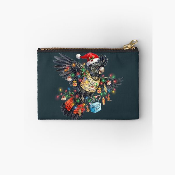 Item preview, Cute Black Cockatoo Christmas – Deep Ocean Teal Holiday Art designed and sold by Wennebabs.