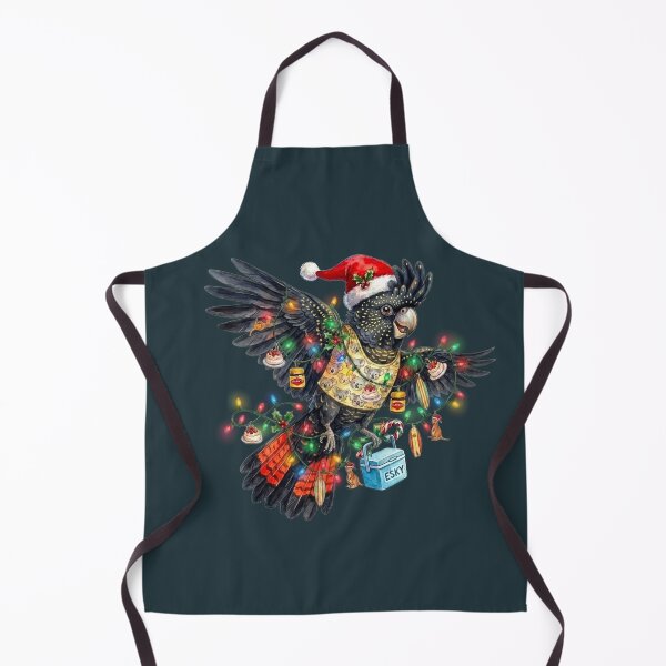 Item preview, Cute Black Cockatoo Christmas – Deep Ocean Teal Holiday Art designed and sold by Wennebabs.
