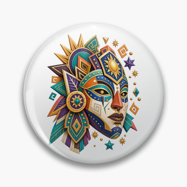 Item preview, Celestial Geometric Mask Ornate Colorful Boho Fantasy Art designed and sold by inkoutninja.