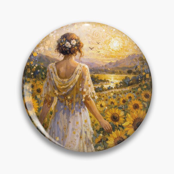 Item preview, A Woman in a Field of Sunflowers – Painting designed and sold by GalleryKauffeld.