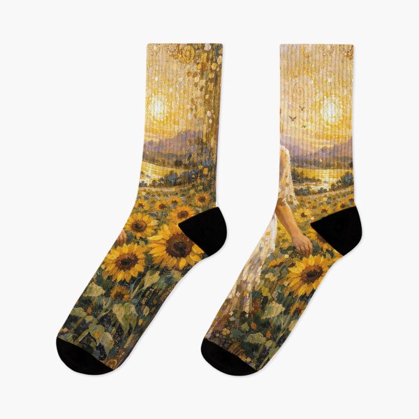 Item preview, A Woman in a Field of Sunflowers – Painting designed and sold by GalleryKauffeld.