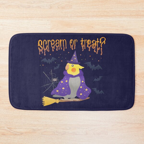 Item preview, Illustration of a Cockatiel Witch "Scream or Treat?" designed and sold by FandomizedRose.
