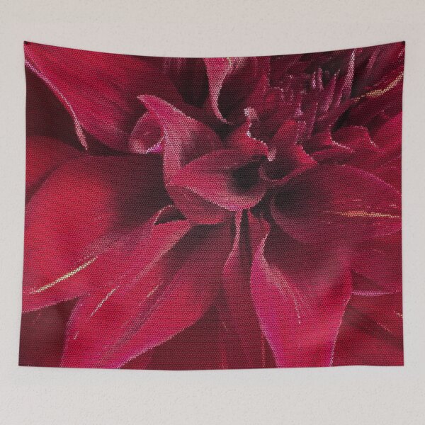 Item preview, Stained Glass Dark Red Dahlia Macro Art designed and sold by ZorianArt.