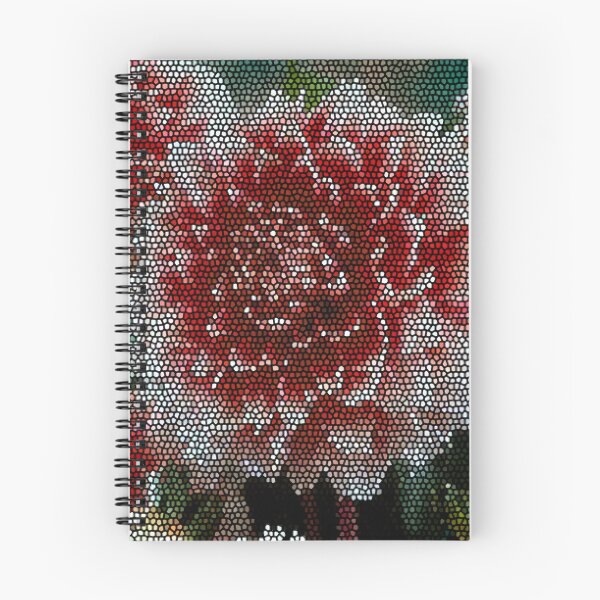 Item preview, Stained Glass Red Dahlia Flower Art designed and sold by ZorianArt.