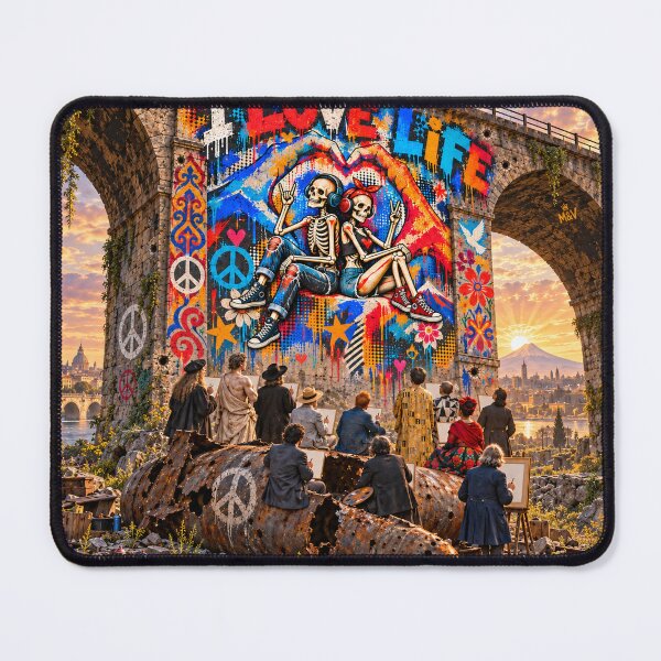 Item preview, I Love Life Railway Mural designed and sold by Qenlo.