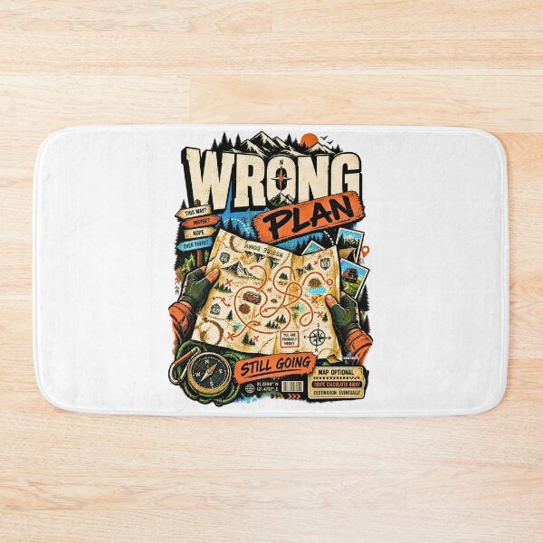 Item preview, Wrong Plan Funny Adventure Map designed and sold by EvergreenPark - Tee Studio.