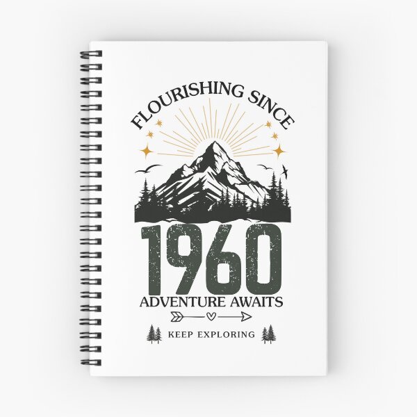 Item preview, 1960 Flourishing Since Mountain Adventure Birthday Design designed and sold by FlareCraftStudio.
