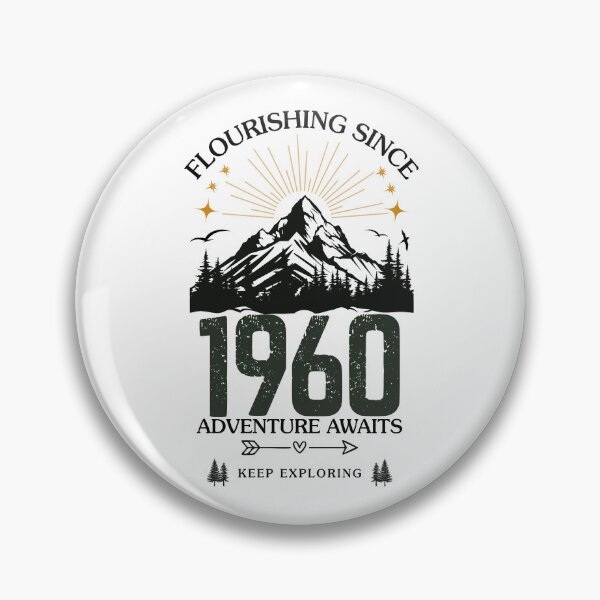 Item preview, 1960 Flourishing Since Mountain Adventure Birthday Design designed and sold by FlareCraftStudio.