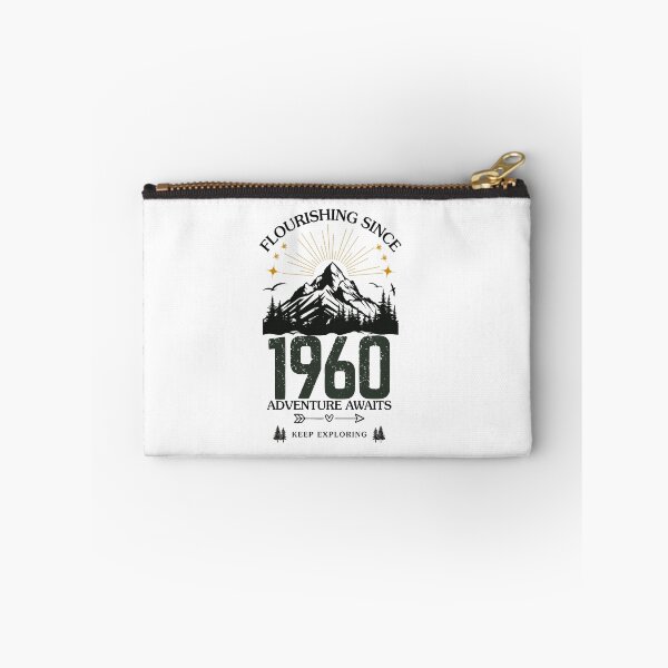 Item preview, 1960 Flourishing Since Mountain Adventure Birthday Design designed and sold by FlareCraftStudio.