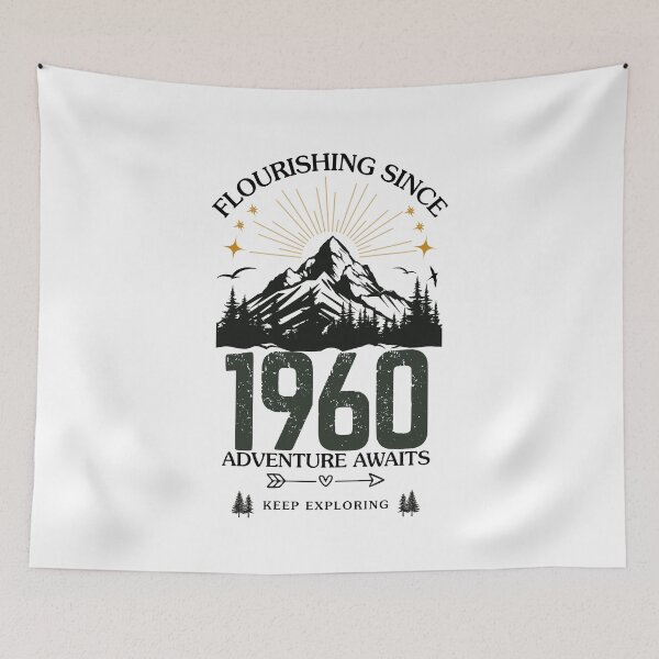 Item preview, Diseño de cumpleaños de 1960: Floreciendo desde la aventura en la montaña designed and sold by FlareCraftStudio.
