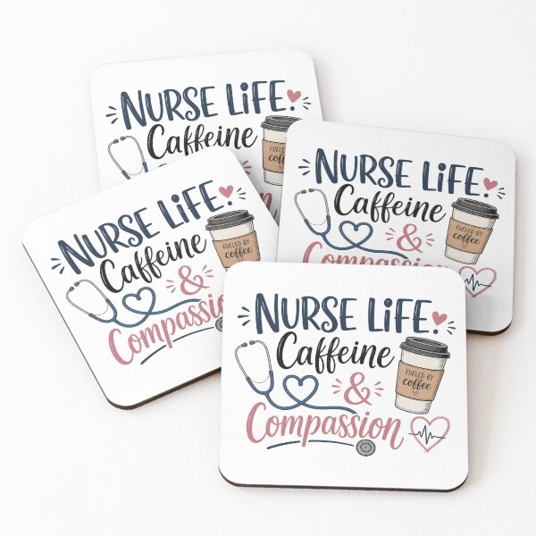 Item preview, Nurse Life Caffeine and Compassion Black and White Shirt, Vintage Line Art Stethoscope Design designed and sold by VibeTherapyArt.