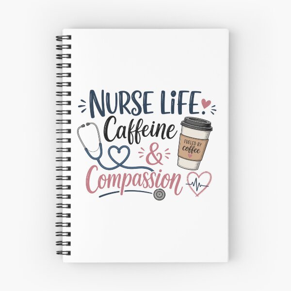 Item preview, Nurse Life Caffeine and Compassion Black and White Shirt, Vintage Line Art Stethoscope Design designed and sold by VibeTherapyArt.