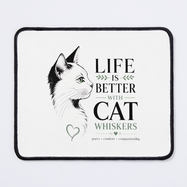 Item preview, Life is Better With Cat Whiskers Cat Lover Quote designed and sold by SoyLamderma.