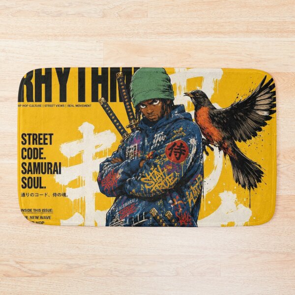 Item preview, Street Code Samurai Soul Graffiti Hoodie Boombox Hip Hop Poster designed and sold by BRTHRCNK01.