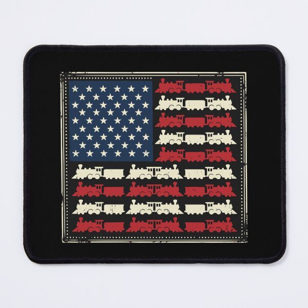 Item preview, American Flag Train Patriotic Locomotive Enthusiast designed and sold by SofiBlair.