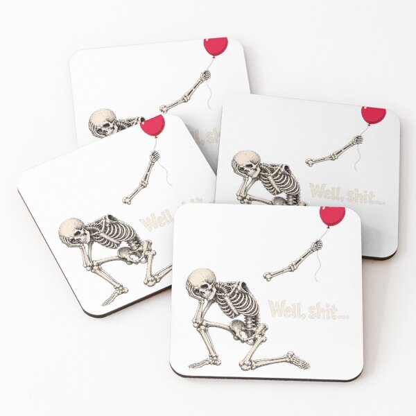 Item preview, Well Shit Skeleton With Red Balloon designed and sold by KireVeronica.