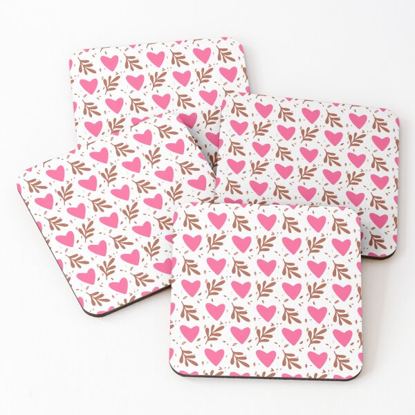 Item preview, Pink Hearts and Brown Leaves designed and sold by Hatikoepo.