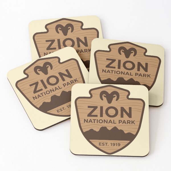 Artikelvorschau, Holzabzeichen des Zion-Nationalparks entworfen und verkauft von Travelpeak.