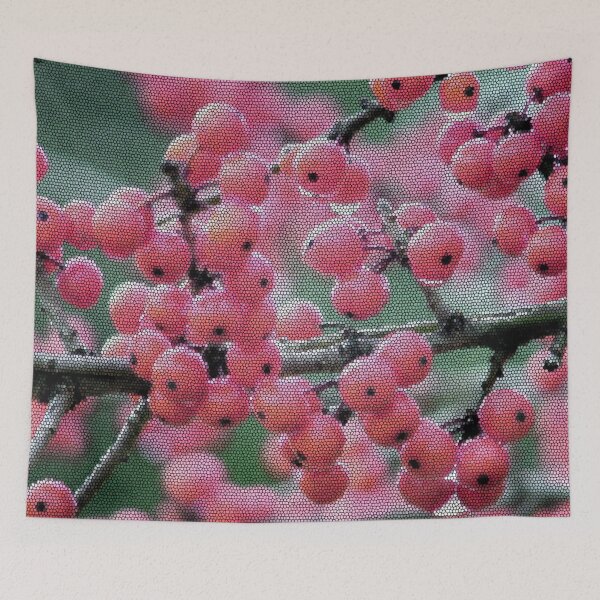 Item preview, Stained Glass Pink Rowan Berries Art designed and sold by ZorianArt.