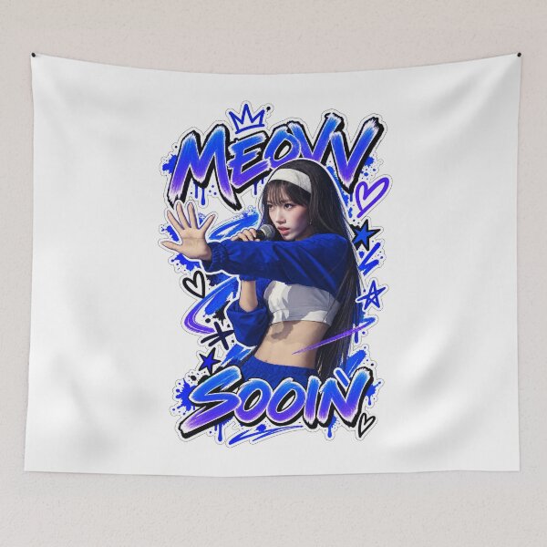 Item preview, MEOVV Sooin Hit Em Bright Blue Drip Graffiti Visual designed and sold by Valereekmerch.