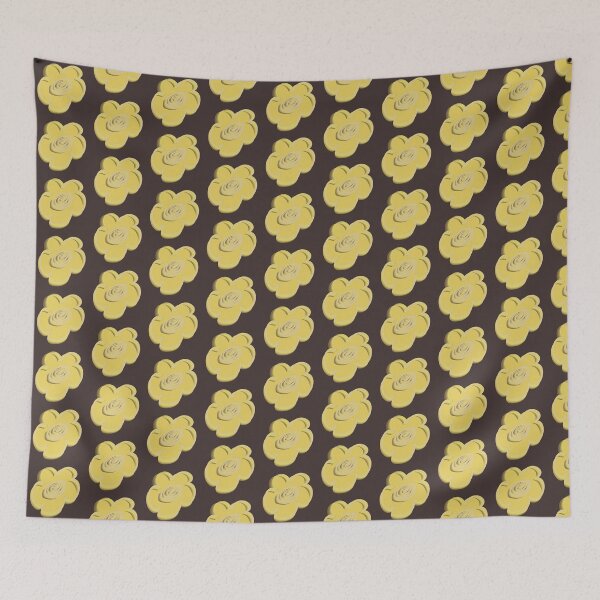 Item preview, Retro Daisy Pattern Scandi Folk - Butter Yellow Espresso designed and sold by CaramelCo.