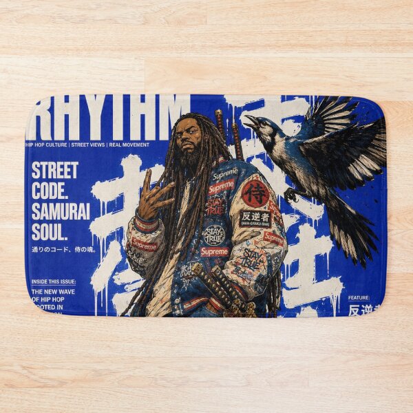 Item preview, Hip Hop Bushido Magazine Cover Blue Jay Bird Speakers Samurai Art designed and sold by BRTHRCNK01.