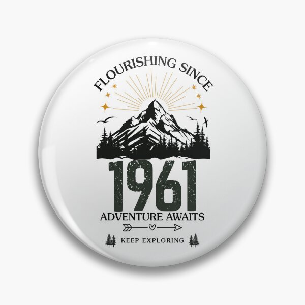 Item preview, 1961 Flourishing Since Mountain Adventure Birthday Design designed and sold by FlareCraftStudio.