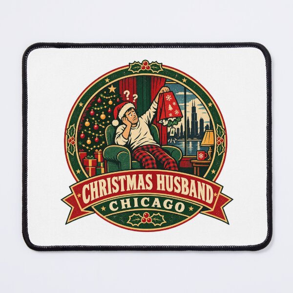 Item preview, Christmas Husband Chicago Shirt – Funny Retro Holiday Badge Design designed and sold by Globalcitytees.