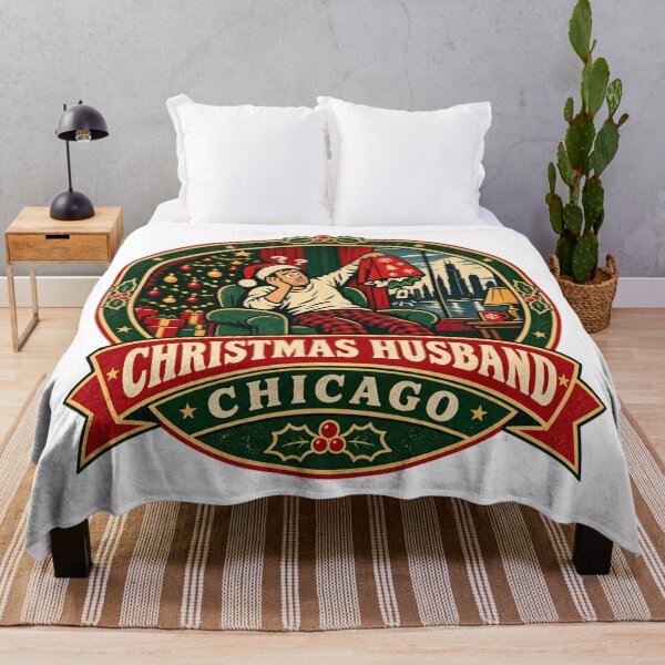 Item preview, Christmas Husband Chicago Shirt – Funny Retro Holiday Badge Design designed and sold by Globalcitytees.
