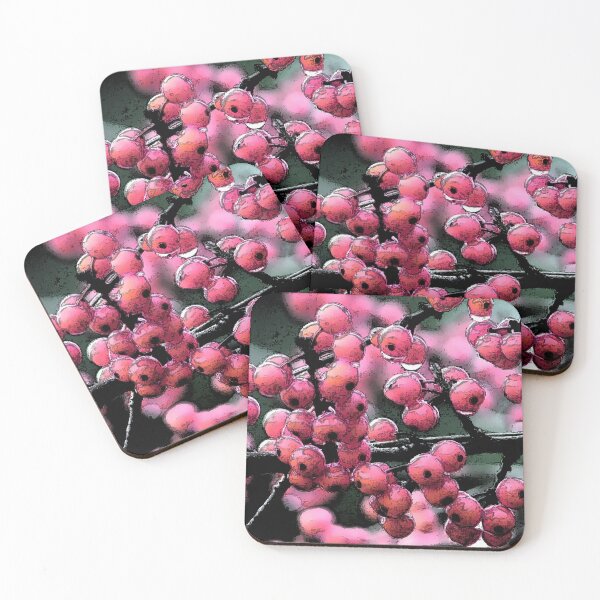 Item preview, Pink Rowan Berries with Ink Outline Art designed and sold by ZorianArt.
