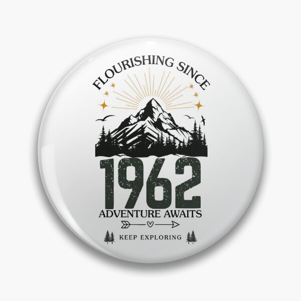 Item preview, 1962 Flourishing Since Mountain Adventure Birthday Design designed and sold by FlareCraftStudio.