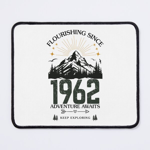 Item preview, 1962 Flourishing Since Mountain Adventure Birthday Design designed and sold by FlareCraftStudio.