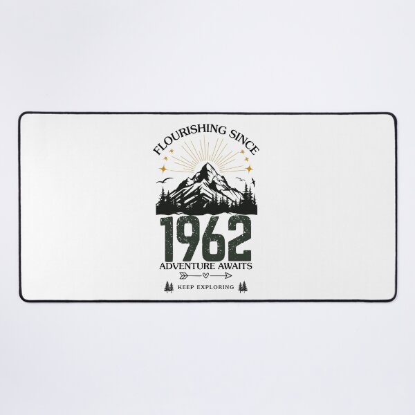 Item preview, 1962 Flourishing Since Mountain Adventure Birthday Design designed and sold by FlareCraftStudio.