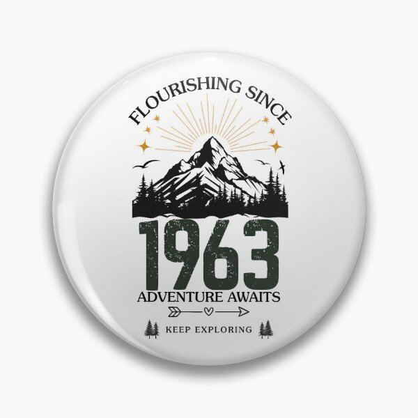 Item preview, 1963 Flourishing Since Mountain Adventure Birthday Design designed and sold by FlareCraftStudio.