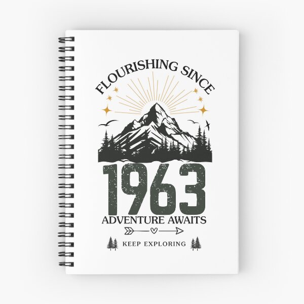 Item preview, 1963 Flourishing Since Mountain Adventure Birthday Design designed and sold by FlareCraftStudio.