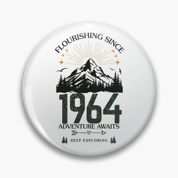 Item preview, 1964 Flourishing Since Mountain Adventure Birthday Design designed and sold by FlareCraftStudio.