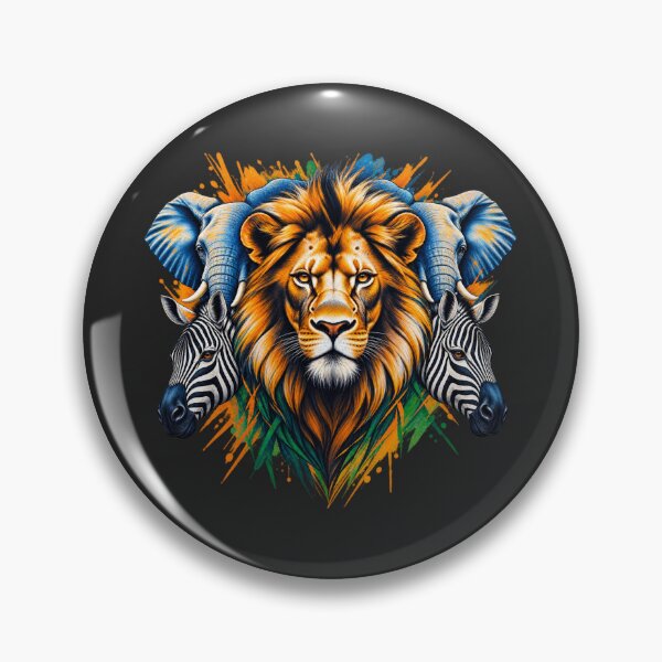 Item preview, African Wildlife Spirit Animal Art – Lion, Elephant & Zebra Tribal Illustration designed and sold by 'VARI'.
