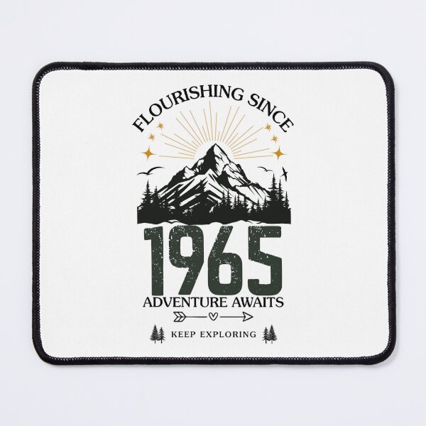 Item preview, 1965 Flourishing Since Mountain Adventure Birthday Design designed and sold by FlareCraftStudio.
