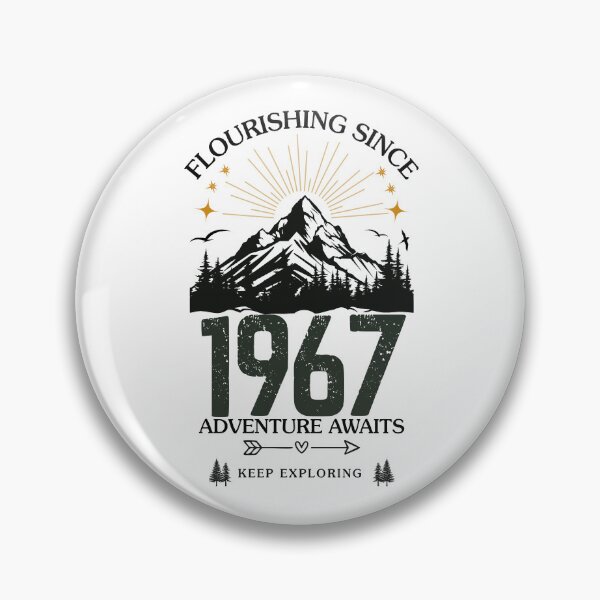 Item preview, 1967 Flourishing Since Mountain Adventure Birthday Design designed and sold by FlareCraftStudio.
