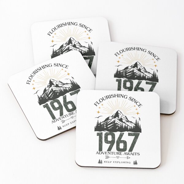 Item preview, 1967 Flourishing Since Mountain Adventure Birthday Design designed and sold by FlareCraftStudio.