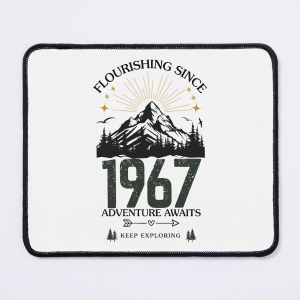 Item preview, 1967 Flourishing Since Mountain Adventure Birthday Design designed and sold by FlareCraftStudio.